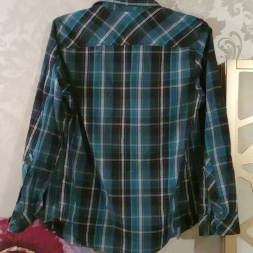 Rustic Blue Men's Plaid Button Down Shirt S - Picture 3 of 5